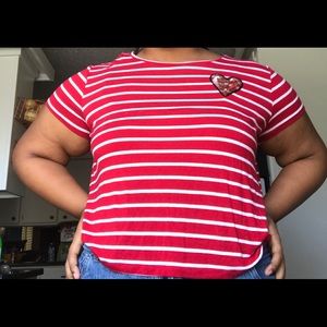 red striped crop top